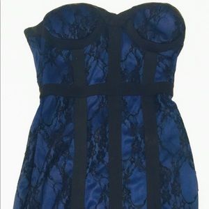 Windsor Blue and Black Lace Dress